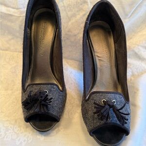 Christian Siriano Peep-Toe Heels with Tassels